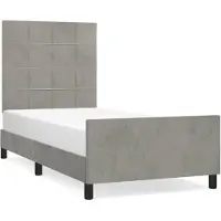 vidaXL Bedframe zonder matras 90x190 cm fluweel lichtgrijs