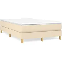 vidaXL Boxspring bed 120x200 cm stof crèmekleurig