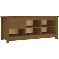 vidaXL Schoenenkast 110x38x45,5 cm massief grenenhout honingbruin