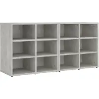 vidaXL Schoenenkasten 2 st 52,5x30x50 cm betongrijs