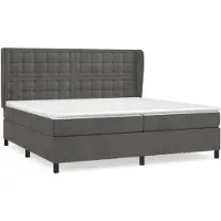 vidaXL Boxspring met matras fluweel donkergrijs 200x200 cm
