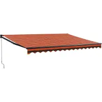 vidaXL Luifel uittrekbaar 4x3 m stof en aluminium oranje en bruin
