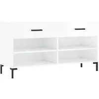 vidaXL Schoenenbank 102x35x55 cm bewerkt hout hoogglans wit