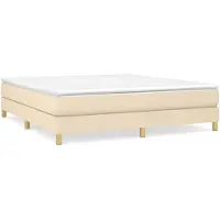 vidaXL Boxspring bed stof crèmekleurig 180x200 cm