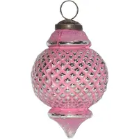 Clayre & Eef Kerstbal Ø 8 cm Roze Glas Kerstdecoratie Roze Kerstdecoratie