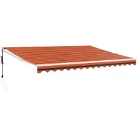vidaXL Luifel automatisch uitschuifbaar 4,5x3 m oranje en bruin