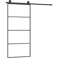vidaXL Schuifdeur met beslag 90x205 cm ESG-glas en aluminium