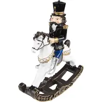 Clayre & Eef Kerstdecoratie Notenkraker 18 cm Zwart Polyresin Zwart