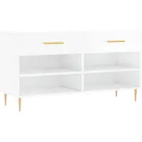 vidaXL Schoenenbank 102x35x55 cm bewerkt hout hoogglans wit