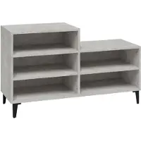 vidaXL Schoenenkast 102x36x60 cm bewerkt hout betongrijs
