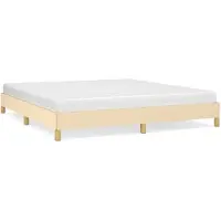 vidaXL Bedframe zonder matras stof crèmekleurig 180x200 cm