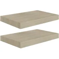 vidaXL Wandschappen zwevend 2 st 40x23,5x3,8 cm MDF eikenkleurig