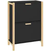 vidaXL Schoenenkast 57,5x33x80 cm bewerkt hout zwart