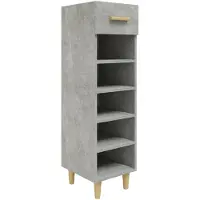 vidaXL Schoenenkast 30x35x105 cm bewerkt hout betongrijs