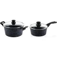 WESTINGHOUSE Pannenset Black Marble (Braadpan ø 28 cm + Steelpan ø 20 cm) - Inductie en alle andere warmtebronnen