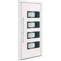 vidaXL Voordeur 100x210 cm aluminium en PVC wit