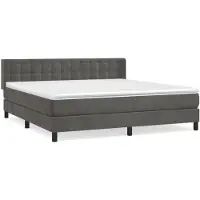 vidaXL Boxspring met matras fluweel donkergrijs 180x200 cm