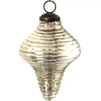 Clayre & Eef Kerstbal Ø 7 cm Zilverkleurig Glas Kerstdecoratie Zilverkleurig Kerstdecoratie