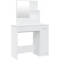 vidaXL Kaptafel met spiegel 86,5x35x136 cm wit