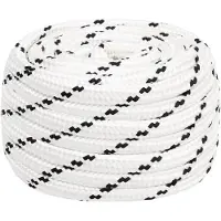 vidaXL Boottouw gevlochten 18 mmx25 m polyester wit