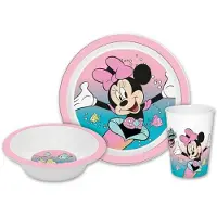Disney Minnie Mouse - kinder ontbijt set - 3-delig - roze - kunststof - Serviessets