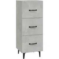 vidaXL Dressoir 34,5x34x90 cm bewerkt hout betongrijs