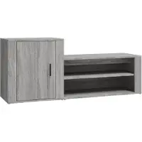 vidaXL Schoenenkast 130x35x54 cm bewerkt hout grijs sonoma