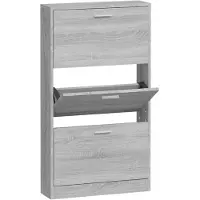 vidaXL Schoenenkast 59x17x108 cm bewerkt hout grijs sonoma