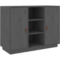 vidaXL Dressoir 100x40x75 cm massief grenenhout grijs