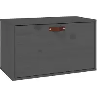 vidaXL Wandkast 60x30x35 cm massief grenenhout grijs