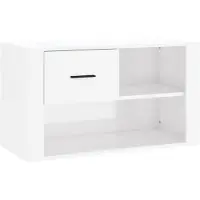 vidaXL Schoenenkast 80x35x45 cm bewerkt hout hoogglans wit