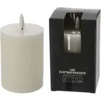 Merkloos Firenze Home Home LED kaars/stompkaars - creme wit - D7,5 x H10 cm - LED kaarsen