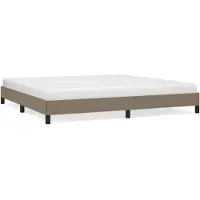 vidaXL Bedframe zonder matras stof taupe 200x200 cm