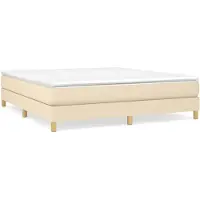vidaXL Boxspring bed stof crèmekleurig 160x200 cm