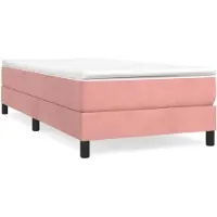 vidaXL Boxspring bed fluweel roze 100x200 cm