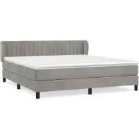 vidaXL Boxspring met matras fluweel lichtgrijs 160x200 cm
