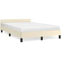 vidaXL Bedframe met hoofdeinde, zonder matras, crème, 120x200 cm