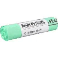 Powersterko Afvalzak - Bioplastic o.b.v. Zetmeelblend - 120l - 70x110cm - 15my - groen