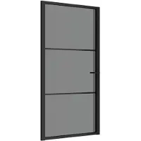 vidaXL Binnendeur 102,5x201,5 cm ESG-glas en aluminium zwart