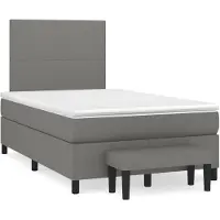vidaXL Boxspring met matras stof donkergrijs 120x200 cm