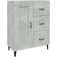 vidaXL Dressoir 69,5x34x90 cm bewerkt hout betongrijs
