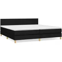 vidaXL Boxspring met matras stof zwart 200x200 cm