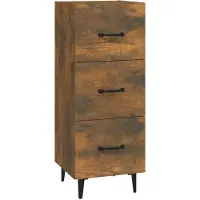 vidaXL Dressoir 34,5x34x90 cm bewerkt hout gerookt eiken