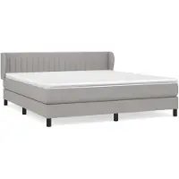vidaXL Boxspringbed met matras, lichtgrijs, 160x200 cm, gestoffeerd