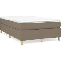vidaXL Boxspring met matras stof taupe 120x200 cm