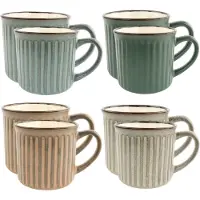 OTIX Koffiekopjes met Oor - 4 Persoons - Set van 8 - 200 - 250 ML - Diverse kleuren - Aardewerk - MOSS