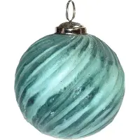 Clayre & Eef Kerstbal Ø 7 cm Groen Glas Kerstdecoratie Groen Kerstdecoratie