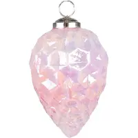 Clayre & Eef Kerstbal Ø 6 cm Roze Glas Metaal Kerstdecoratie Roze Kerstdecoratie