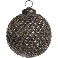 Clayre & Eef Kerstbal Ø 7 cm Bruin Glas Kerstdecoratie Bruin Kerstdecoratie