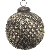 Clayre & Eef Kerstbal Ø 7 cm Bruin Glas Kerstdecoratie Bruin Kerstdecoratie